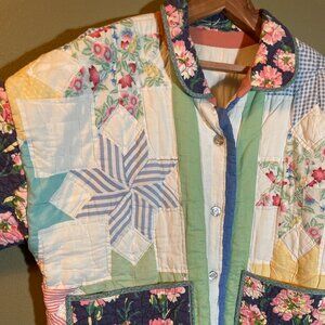 Hand‑Made Quilt Jacket – Flat‑French Seams, Shell Buttons & Hidden Sleeve Design